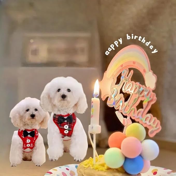 Dog Tuxedo for Wedding, Formal Pet Suit with Bow Tie and Leash, Adjustable Dog Costume for Small Medium Large Dogs, Birthday Christmas Halloween Party Apparel, M（8-14LB）-PawvioPets