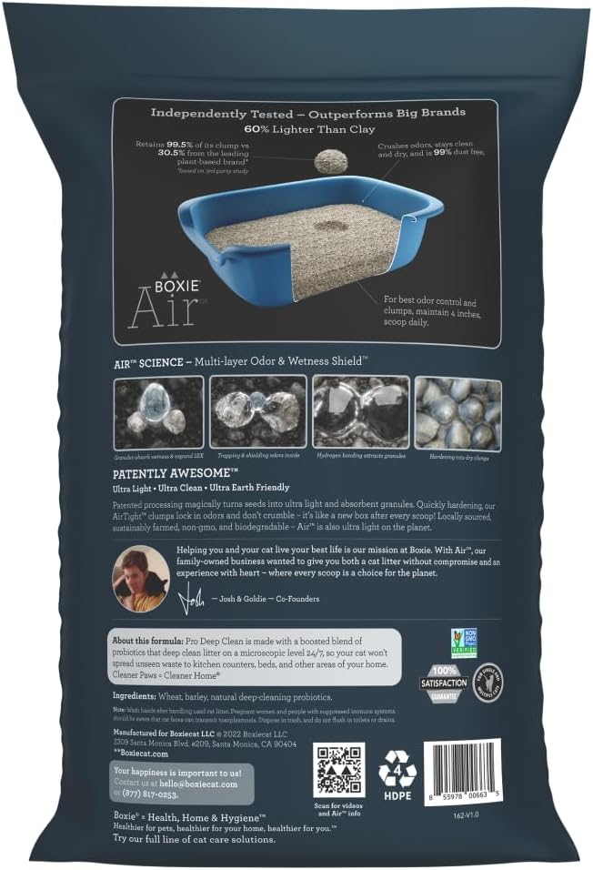 Boxie Probiotic Cat Litter, Lightweight 40-Day Odor Control, Clumping, 16.5lb-PawvioPets