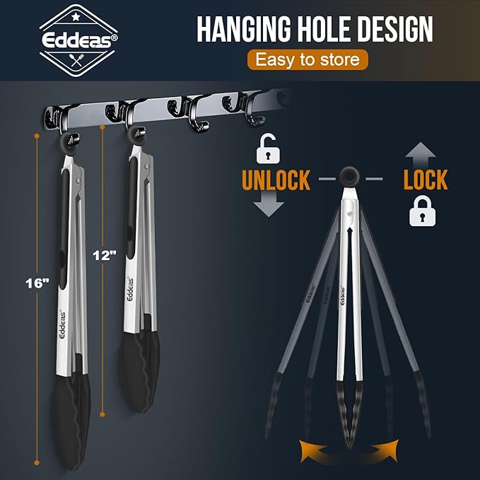 17 & 12 Inch Extra Long Kitchen Tongs with Silicone Tips, Heat Resistant 600 Degrees Silicone Tong, Stainless Steel Tongs for Cooking, Food, Bbq, Grilling, Barbecue, Dishwasher 2 Pack-PawvioPets