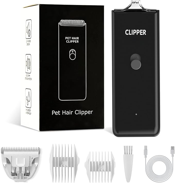 Feet Hair Trimmer, Dog Clippers,Quiet Washable USB Rechargeable Cordless Dog Grooming Kit,Electric Pets Hair Trimmers Shaver Shears for Dogs and Cats Black-PawvioPets