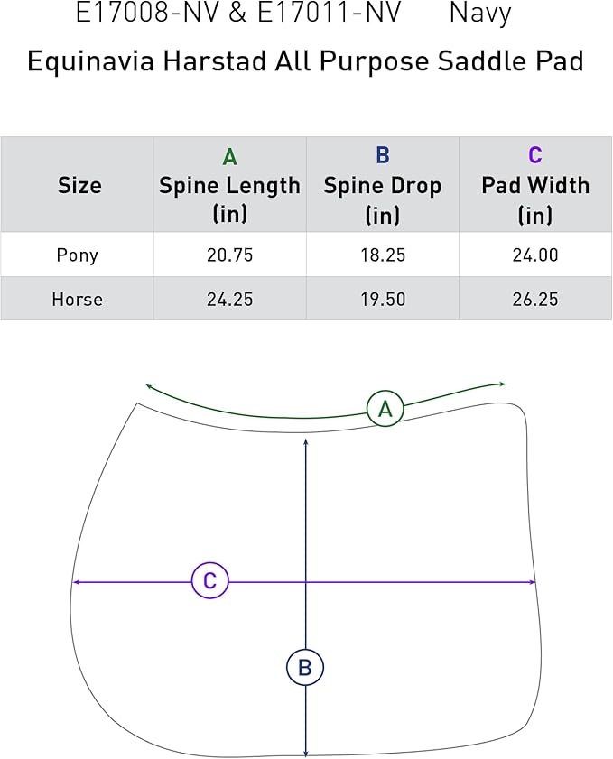 Equinavia Harstad All Purpose Saddle Pad | Classic & Durable | Moisture-Wicking Tricot Backing-PawvioPets