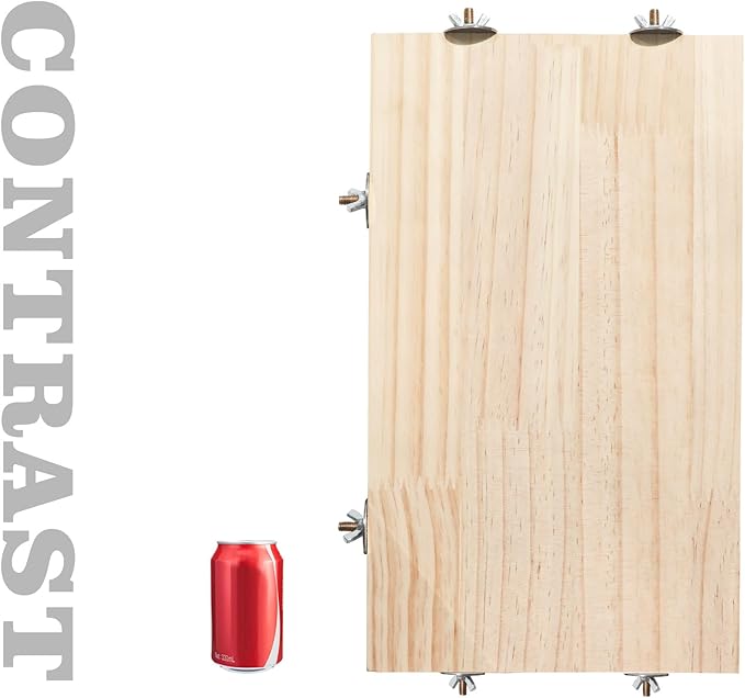 21.7 × 13.8 Inches Large Bird Perch Stand Platform, Natural Wooden Small Animals Cage Accessories, Rectangle Stand Perch Shelf for Parrot Parakeet Cockatiel Rat Hamster Guinea Pig Conure Chinchillas-PawvioPets