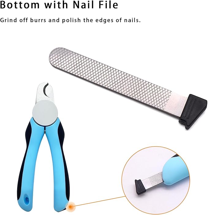 Cat & Dog Nail Clipper and Trimmer with Safety Guard, Avoid Over Cutting Toenail, Equipped with Nail File - Professional Grooming Tool for Pets-PawvioPets