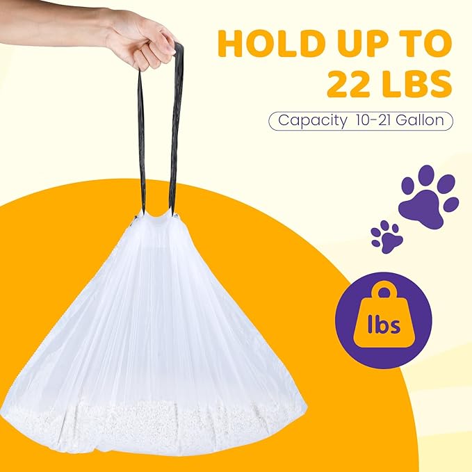 30 Count Cat Litter Liners Large, Jumbo Drawstring Extra Durable Pet Cat Pan Liners Extra-Thick Kitty Litter Box Bag 36" x 19"-PawvioPets