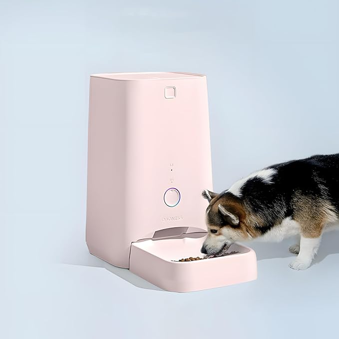 DOGNESS 6L Smart Feeder, Wi-Fi Enabled Pet Feeder for Cat and Dog, Smartphone App for iOS and Android, Portion Control, Fresh Lock System Auto Food Dispenser Pink-PawvioPets