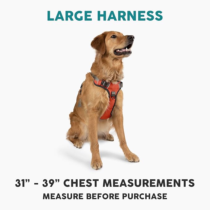 Embark Adventure Dog Harness, Reflective Trim No Pull Dog Harness for Large Dogs - Military Grade Nylon, Front Clip with Gel Lined Handle.-PawvioPets