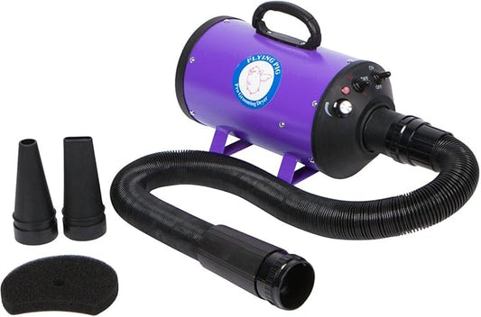 Flying Pig High Velocity Dog Pet Grooming Dryer w/Heater (Model: Flying One, Purple)-PawvioPets
