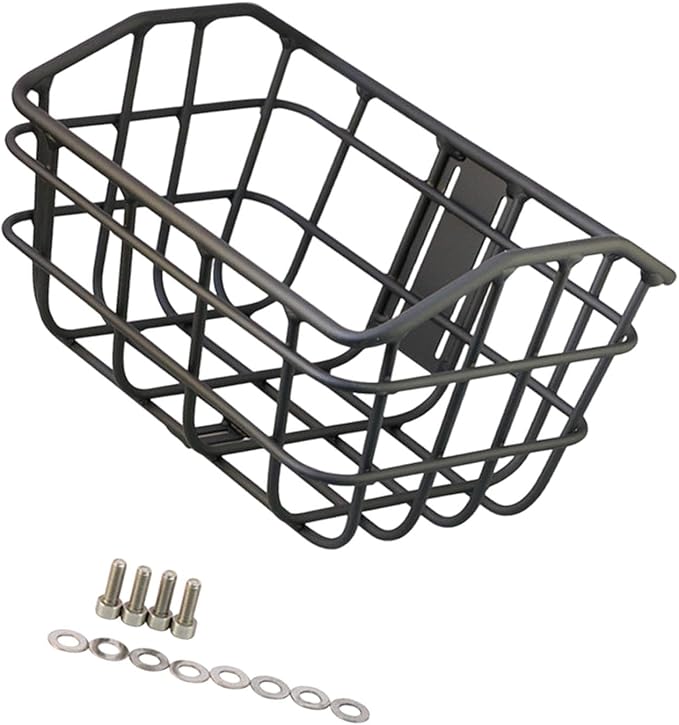 Basket Black Front Sturdy Construction Aluminum Alloy Large Capacity Accessories Cargo Container for Pet Transport-PawvioPets