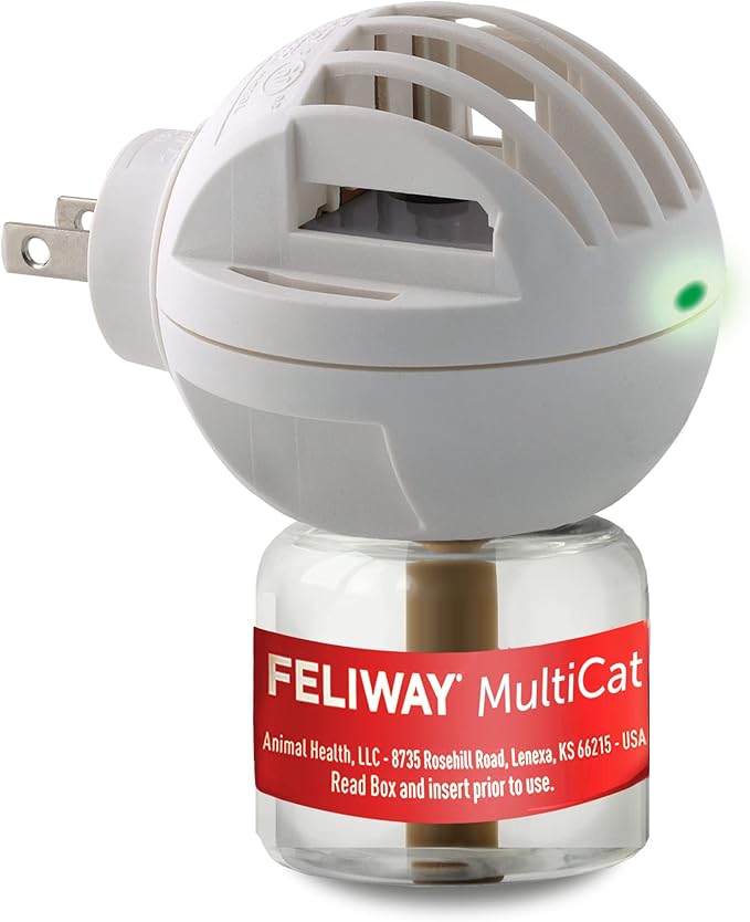 FELIWAY MultiCat Calming Pheromone Diffuser: 1 Diffuser Kit & 3 Refills-PawvioPets