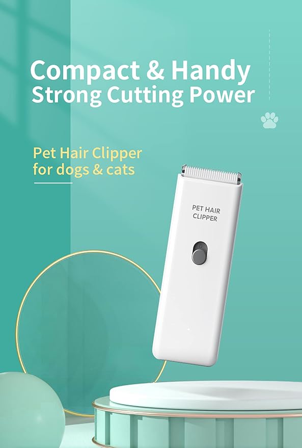 Dog Cat Home Hair Waterproof Clipper Portable Electric USB Rechargeable Pet Grooming Tools Low Noise Shaver Cordless Trimmer for Small and Large Pets-PawvioPets
