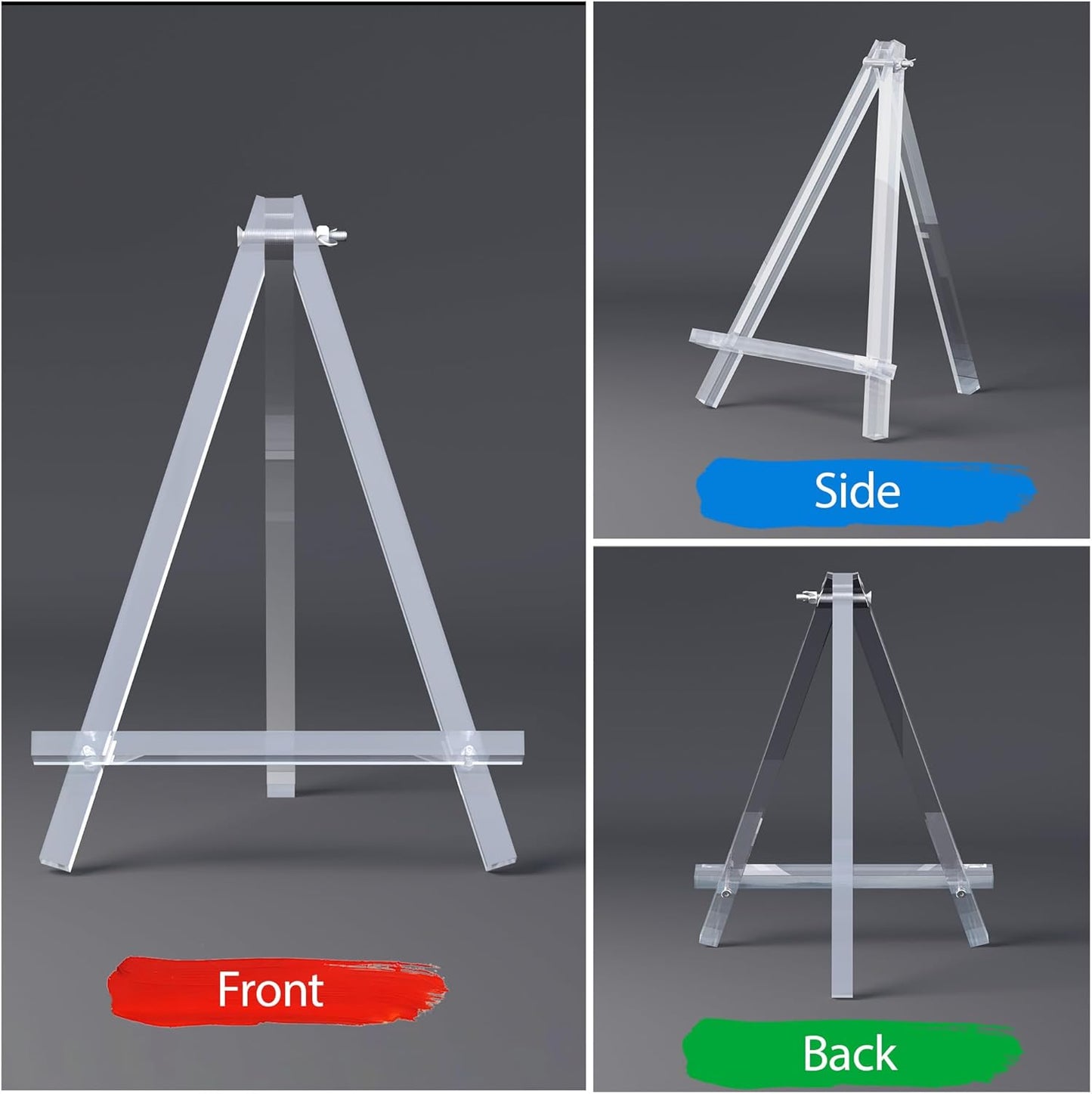 9 inch Acrylic Easel for Painting, 2 Pack Easel Stand for Wedding Signs, Tabletop Easels for Painting Canvases, Small Art Easel Canvas Stand Photo Display Tripod Holder for Kids Adults (2)
