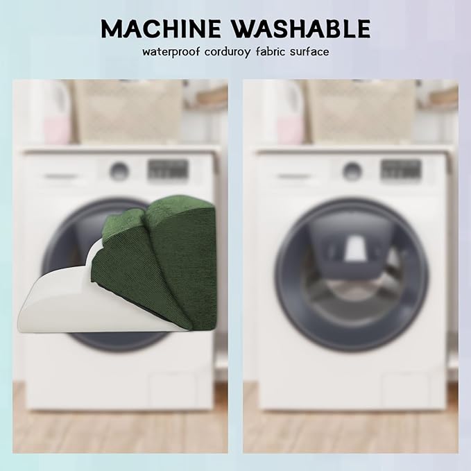 Dog Steps for Small Dogs, 3-Step Pet Ramp Stairs for High Beds and Sofa, Non-Slip Pet Stairs for Small Dogs and Cats, Removable and Easy to Clean Cover, Green-PawvioPets