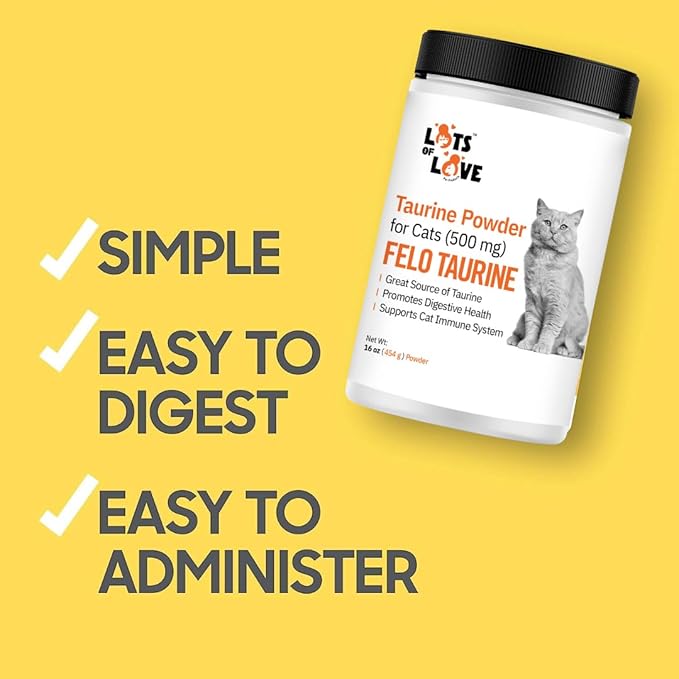 FELO Taurine - Taurine Supplement for Cats, Taurine for Cats, Taurine Powder for Cat - 16 Oz, Powder (Thomas Pet Earlier)-PawvioPets