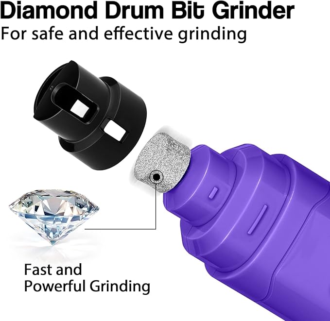 Casfuy Dog Nail Grinder Upgraded - Professional 2-Speed Electric Rechargeable Pet Nail Trimmer Painless Paws Grooming & Smoothing for Small Medium Large Dogs & Cats (Purple)-PawvioPets