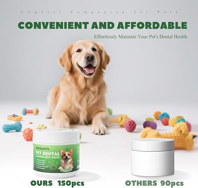 Dog Dental Care Powder - Plaque & Tartar Control with Natural Enzymes, Teeth Cleaning Powder for Dogs with Probiotic, Bad Breath Treatment for Small Medium Large Dogs-PawvioPets