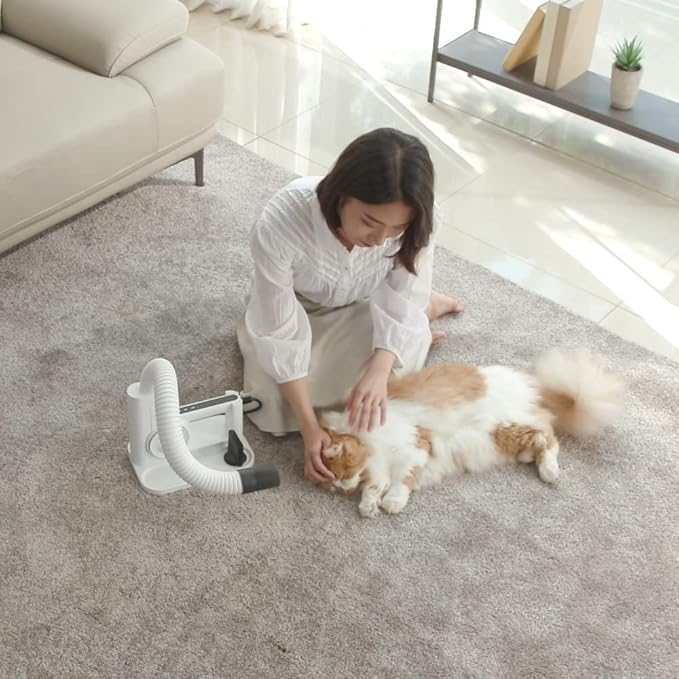 DUZ V3 Professional Quality Pet Dryer: 2-in-1 Portable & Hands-Free Grooming, Low-Noise & Stress-Free Drying, Multi Speed & Temperature, Comfortable for All Dogs and Cats-PawvioPets