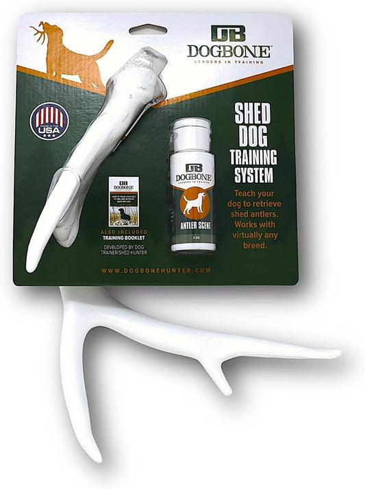 DogBone Shed Hunting Dog Training Kit – Train Your Puppy to Find Deer Antlers - Includes 2 oz Scent for Nosework & Flexible Floating Dummy for Retrieving - Perfect for Whitetail Hunters-PawvioPets
