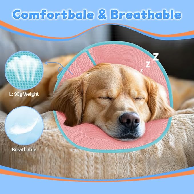 Dog Cone Soft Recovery Collars & Cones After Surgery for Medium Large Dogs, Comfy Ecollars to Stop Licking, Adjustable, Dog Ecollars for Recovery Fabric: Soft Comfort, Ecollars of Shame Alternatives-PawvioPets