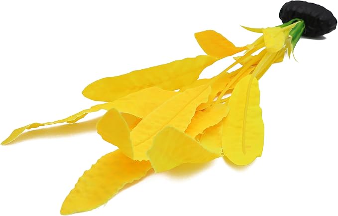 ALEGI Silk Aquarium Plants, 12 inch Artificial Silk Plants Decorations for Fish Tank,Aquarium Décor Plastic Plants (Yellow, 2 Pack)-PawvioPets
