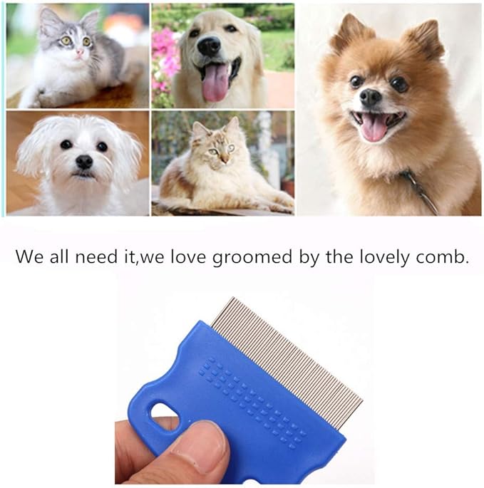 2 Pcs Cat Combs Dogs Grooming Combs Tear Stain Remover, Effectively Removes Crust, Loose Hair, Eye Stain on Pet(Random Color)-PawvioPets