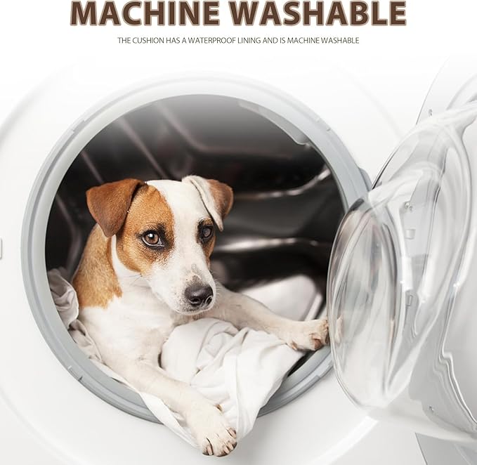 EMPSIGN Dog Bed Mat 41 Inch Reversible Warm & Cool,Washable Dog Crate Bed with Egg Crate Foam Support, Pet Sleeping Mat for Large Medium Small Dogs, Fluffy Kennel Pad(Brown)-PawvioPets