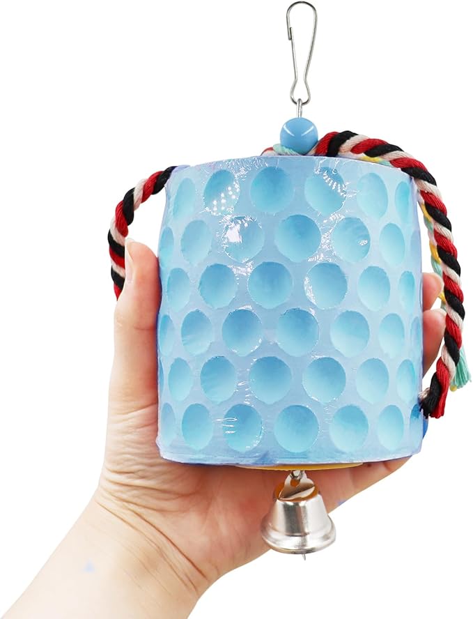 Extra Large Bird Chewing Toy, Parrot Beak Grinding Calcium Stone with Bells, Bird Cage Accessories, Cage Toys for Cockatiel Parakeet Parrot Budgies Rat Hamster Chinchilla Rabbit Bunny African Grey-PawvioPets
