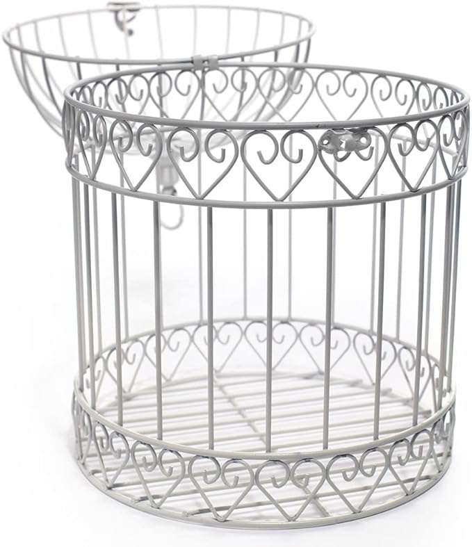 Anderson's Decorative Ivory Wire Birdcage Wedding Centerpiece, Table Décor, Hanging Decorations, Reusable-PawvioPets