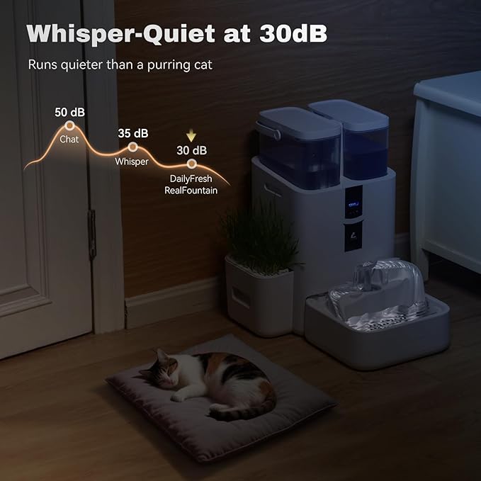 DailyFresh Cat Water Fountain 10L/338 oz Self Refilling, Pet Drinking Fountains for Dogs Indoor, Smart APP 5G WiFi Automatic Water Dispenser Oxygen-Rich, Wastewater Separation, BPA-Free-PawvioPets