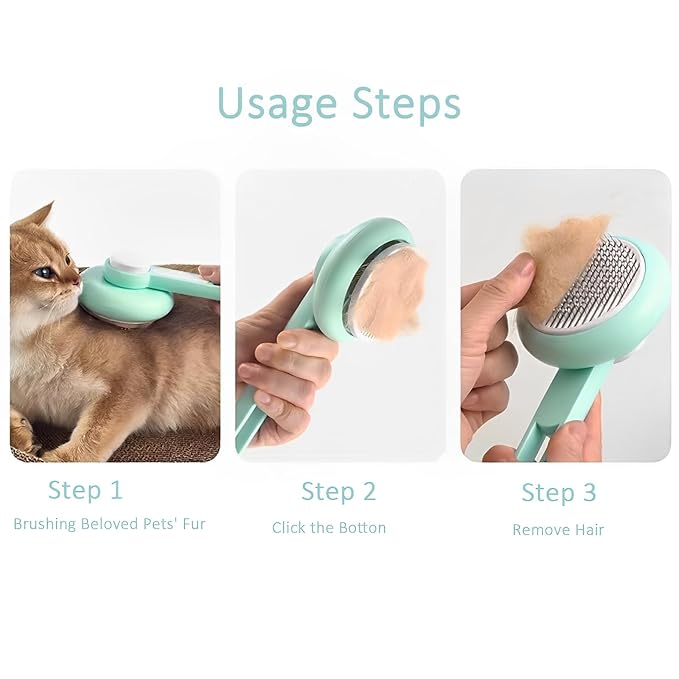Cat Hair Brush, Cat Brush for Shedding, Suitable for Long and Short Haired Cats and Dog, Green-PawvioPets