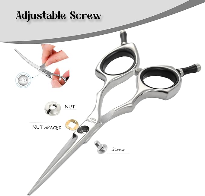 Dog Grooming Scissors 5 inch Small Straight Scissors Super Light Professional 440C Stainless Steel Pet Shears for Trimming Face and Paws Nose Ear Easy Use.-PawvioPets