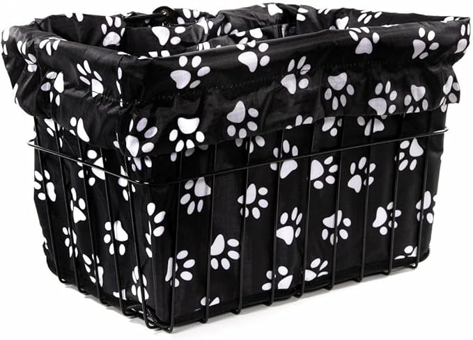 Cruiser Candy Bike Basket Liner Waterproof, Universal Fit for Most Bike Baskets, Stylish 2in1Tote, Bike Basket Cover, EBiKE Front Wire Or Wicker Bike Baskets Fits Up to 15x12x10-PawvioPets