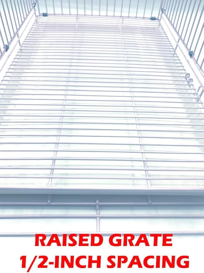 Durable Easy Portable Metal Travel or Veterinary Collapsable Parrot Bird Carrier Beaks Proof Cage with Stainless Steel Feeder Bowls Natural Wooden Perch Stand-PawvioPets