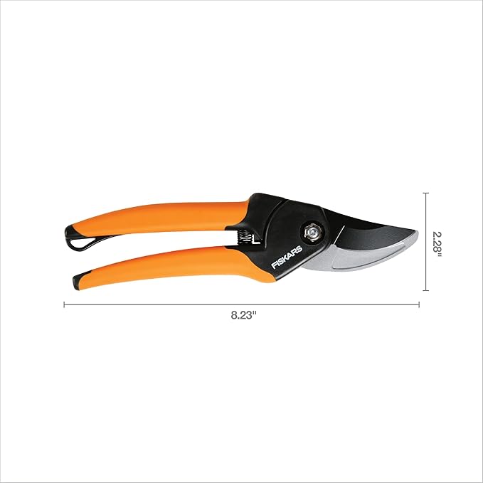 Fiskars Bypass Pruning Shears, 5/8-Inch Cut Capacity SoftGrip Hand Pruner for Small Hands, Blade Stays Sharp Through Heavy Use with Rust Resistant, Low-Friction Coating-PawvioPets