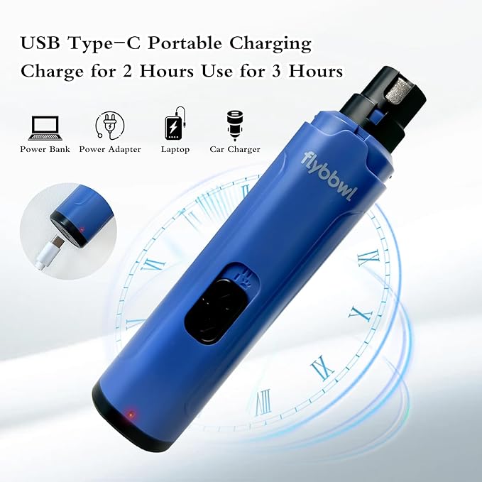 Dog Nail Grinder Quiet: Silent Grind Pro Dog Nail Trimmers - Cat Nail Clippers for Indoor Cats - Dog Nail Trimmers for Large Medium Small Dogs and Cats-PawvioPets