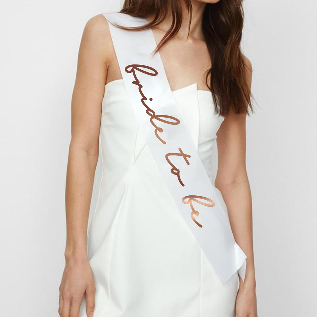 LADY&HOME White Bride To Be Sash,Bachelorette Party Decorations,Bach Supplies,Bridal Shower Gift,Bridesmaid Favor