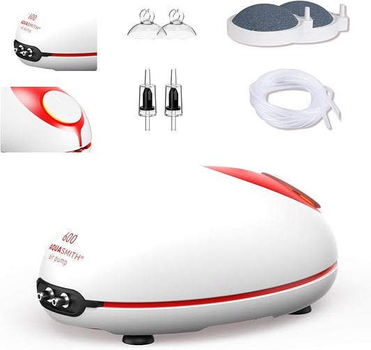 5w Ultra Quiet Aquarium Air Pump, Aquarium Aerator Adjustable Airflow, Single Hole Suitable for 100 to 160 GPH Fish Tank-PawvioPets