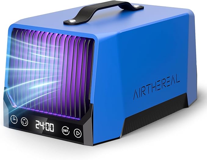 Airthereal DA25 Desktop Ozone Generator, 60,000mg/h High Capacity Odor Eliminator for Smoke, VOCs and Pet Odors, Portable Ozone Machine for Home, Garage & Car, Cover up to 5,000 sq.ft (Blue)-PawvioPets