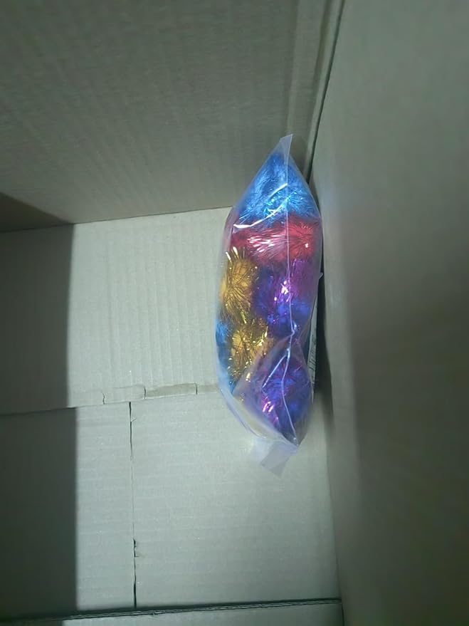 20 Pack 2 Inches Sparkle Balls for Cats, Large Size, Glitter Pom Poms Fuzzy Balls for Cats, Kitten Indoor Assorted Color Random-PawvioPets