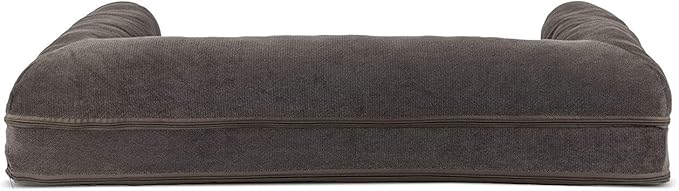 Furhaven Orthopedic Dog Bed for Large/Medium Dogs w/ Removable Bolsters & Washable Cover, For Dogs Up to 55 lbs - Sherpa & Chenille Sofa - Coffee, Large-PawvioPets