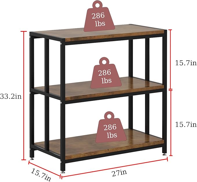 20 Gallon Metal Aquarium Stand with Shelves for Fish Tank Accessories Storage, Reptile Tank Turtle Terrariums Stand for Home Office (Black)-PawvioPets