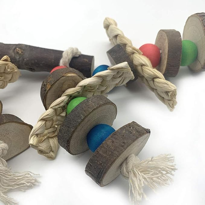 EBaokuup Wood Bird Chewing Toys-Blocks Parrot Tearing Toys Best for Finch,Budgie,Parakeets,Cockatiels, Conures,Love Birds and Amazon Parrots-PawvioPets