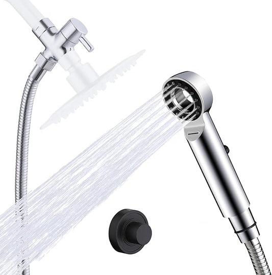 Dog Shower Attachment, 3 Mode Handheld Sprayer with ON/OFF Switch, G1/2" Metal Diverter, 100 Inches Stainless Steel Hose, No Drill Holder, for Pet and Dog Washing in Bathroom-PawvioPets