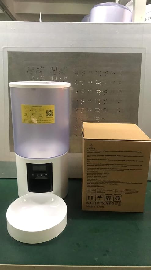 Automatic Cat Feeder Food Dispenser: 6L Timed Small Dog Dry Food Dispenser with 10s Voice - Distributeur Nourriture Chat Hund Programmable - Auto Pet Feeder with 1-6 Meals White-PawvioPets