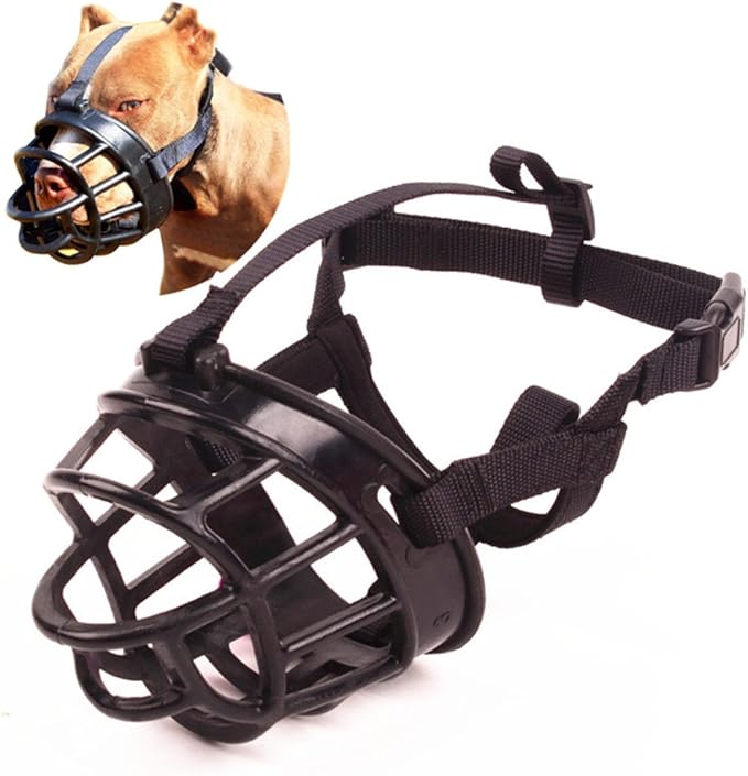 Basket Dog Muzzles-Soft Adjustable Breathable Mask Anti Biting Chewing Barking Training Dog Muzzle for Small Medium Large Dogs (Black, 4: Snout 9-13")-PawvioPets