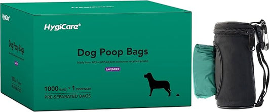 Extended Dog Poop Bags with Dispenser, 1000 Count, Pre-Separated, Lavender Scent, Eco-friendly Material, Extra Thick, 100% Leakproof, 8"x 15.6", Green-PawvioPets