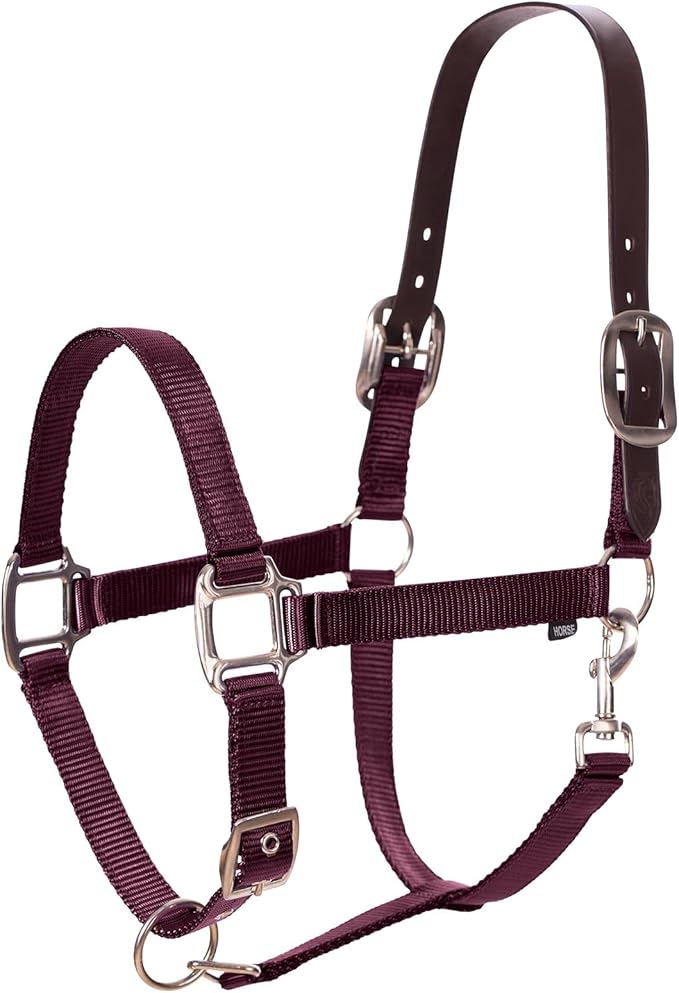 Equinavia Loki Adjustable Breakaway Horse Halter - Wine Red - Cob-PawvioPets