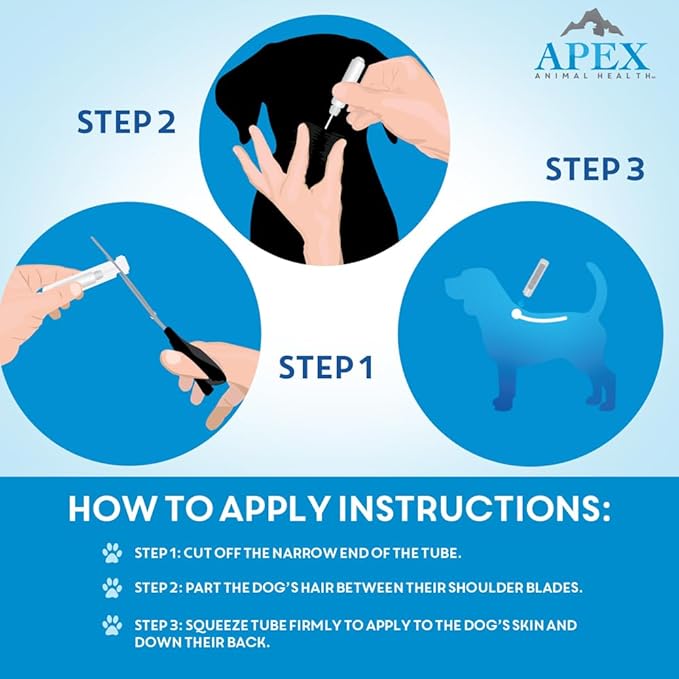 Apex Plus Flea and Tick Prevention for Dogs | Medium (23-44 lbs) | 6-Month Supply | Dog Flea and Tick Treatment | 24-Hour Activation, Waterproof, 30-Day Protection-PawvioPets