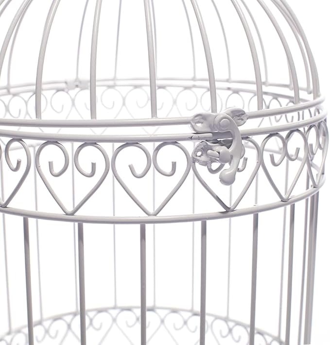 Anderson's Decorative Ivory Wire Birdcage Wedding Centerpiece, Table Décor, Hanging Decorations, Reusable-PawvioPets