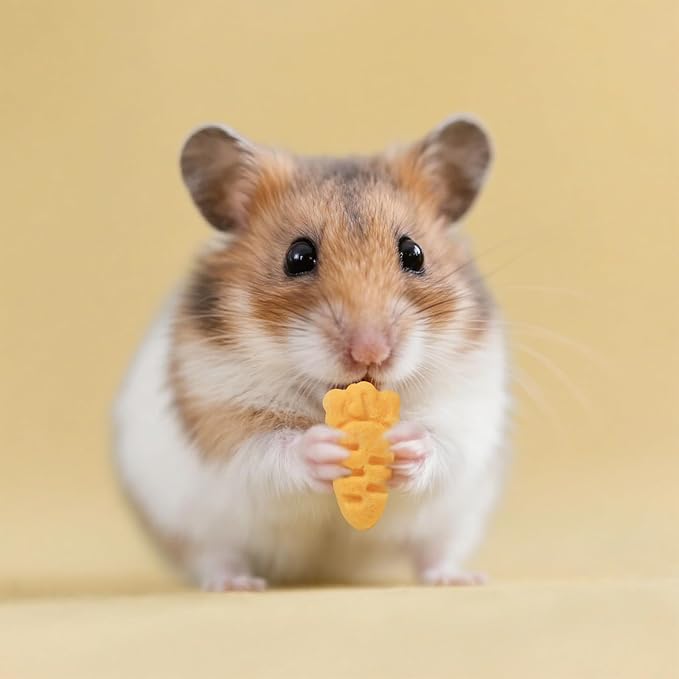 Abizoo Hamster & Gerbil Treats, Crunchy Baked Hamster Snacks with Carrot and Yeast, Natural Training Reward Chew Treats for Small Animals, Supports Digestion and Dental Health-PawvioPets