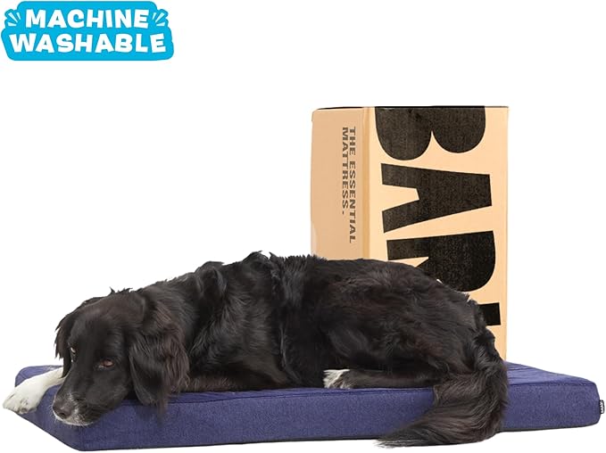 Barkbox Orthopedic Dog Bed with Memory Foam, Premium Comfort for Dogs and Puppies, Dog Bed for Joint Relief and Restful Sleep, Durable and Easy to Clean - Navy, Large-PawvioPets